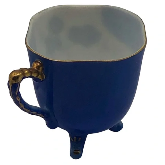 Japan demitasse Blue and Gold Floral Teacup Set - Picture 11 of 16